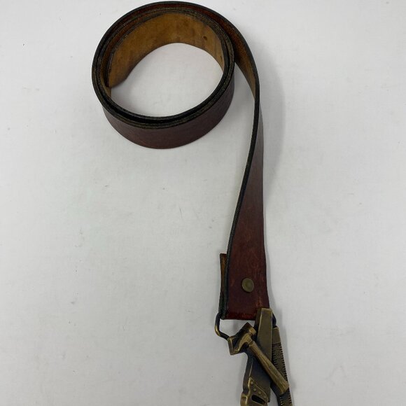 Carpenter Hand Saw Hammer Handyman Contractor Solid Brass Vintage Belt